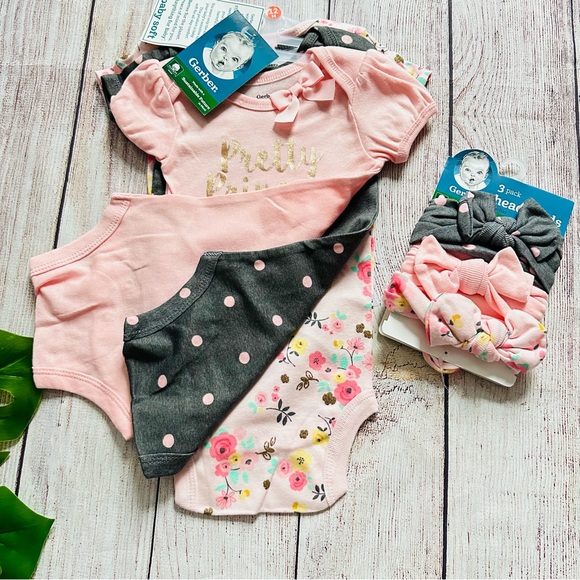 Gerber Pretty Princess Onesie Set & Headband Bundle - Size 12M NEW - Picture 2 of 5